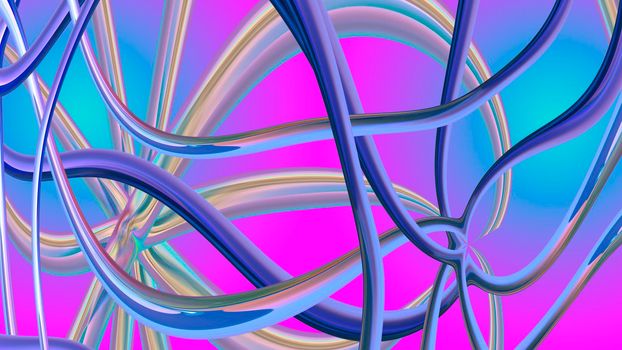 Abstract gradient background with three-dimensional lines. 3d image