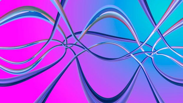 Abstract gradient background with three-dimensional lines. 3d image