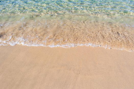 Clear blue transparent tropical summer beach water background