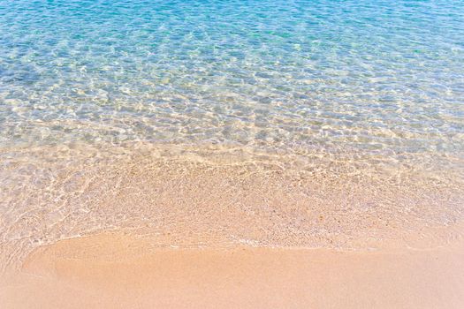 Clear blue transparent tropical summer beach water background