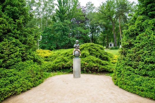 Frantiskovy Lazne, Czech Republic - June 14 2020: Parks, Statues and spa buildings in Frantiskovy Lazne