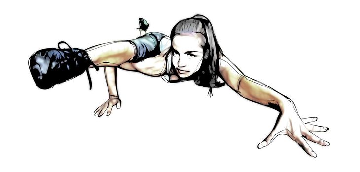 illustration of beautiful girl in aerobics pose