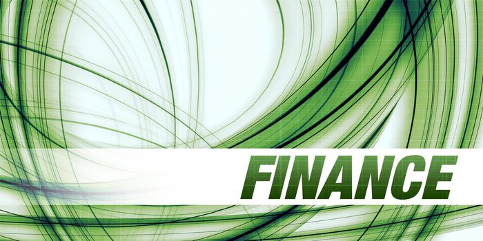 Finance Concept on Green Abstract Background