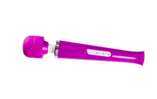 Violet sex toy isolated on white background. Vibrator adult sex toy or female orgasm