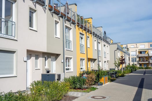 Modern serial houses seen in Berlin, Germany