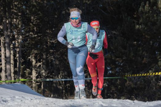 Naturlandia, Andorra : 2021 March 20 : Elisabeth Sveum NOR in the 2021 World Triathlon Winter Championships Andorra