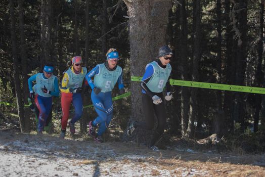 Naturlandia, Andorra : 2021 March 20 : Athletes starting in the 2021 World Triathlon Winter Championships Andorra
