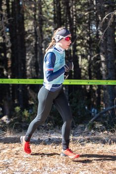 Naturlandia, Andorra : 2021 March 20 : Ségolène Leberon FRA in the 2021 World Triathlon Winter Championships Andorra