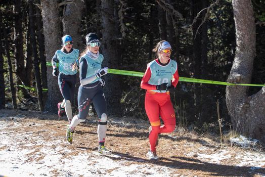 Naturlandia, Andorra : 2021 March 20 : Athletes starting in the 2021 World Triathlon Winter Championships Andorra