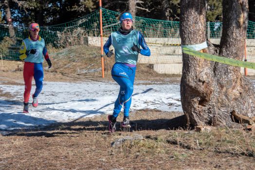 Naturlandia, Andorra : 2021 March 20 : Sandra Mairhofer ITA in the 2021 World Triathlon Winter Championships Andorra