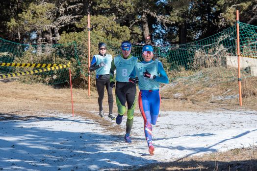 Naturlandia, Andorra : 2021 March 20 : Athletes starting in the 2021 World Triathlon Winter Championships Andorra