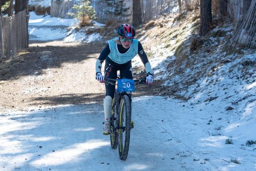 Naturlandia, Andorra : 2021 March 20 : OlgaCheremisinova RUS in the 2021 World Triathlon Winter Championships Andorra