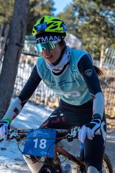 Naturlandia, Andorra : 2021 March 20 : Valeria Cheremisinova RUS  in the 2021 World Triathlon Winter Championships Andorra