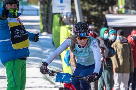 Naturlandia, Andorra : 2021 March 20 : Aneta Grabmullerova  CZN in the 2021 World Triathlon Winter Championships Andorra