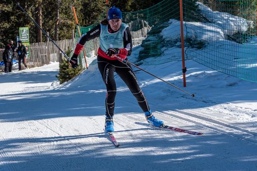 Naturlandia, Andorra : 2021 March 20 : Yulia Surikova RUS in the 2021 World Triathlon Winter Championships Andorra