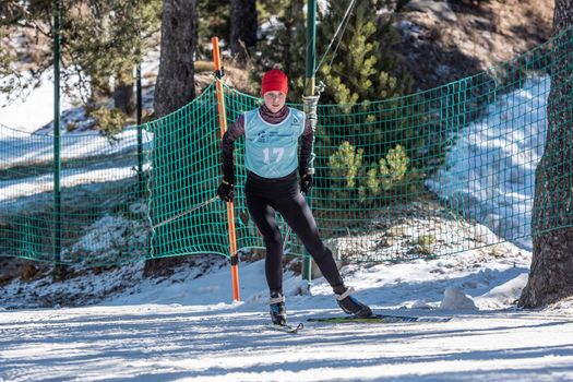 Naturlandia, Andorra : 2021 March 20 : NadezhdaBelkina RUS in the 2021 World Triathlon Winter Championships Andorra