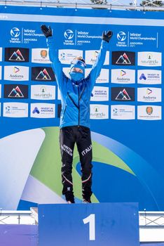 Naturlandia, Andorra : 2021 March 20 : Franco Pesavento ITA in the 2021 World Triathlon Winter Championships Andorra