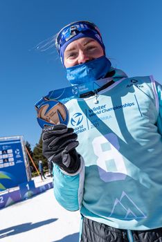 Naturlandia, Andorra : 2021 March 20 : Franco Pesavento ITA in the 2021 World Triathlon Winter Championships Andorra