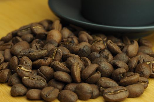 Natural coffee beans, the background of brown coffee beans. High quality photo