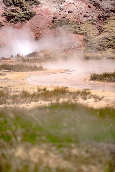 Mammoth Hot Springs in Yellowstone National Park. USA