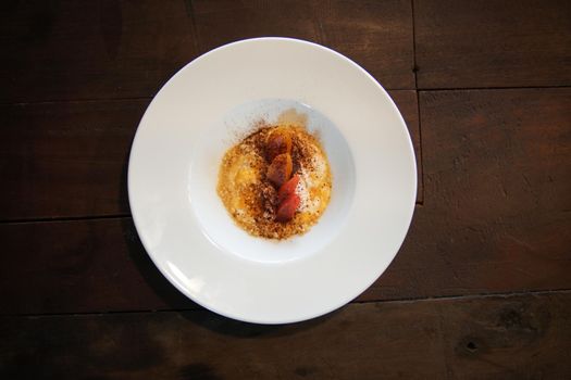 tomatoes with farmer paneer cottage cheese. vegetarian meal snack appetizer.