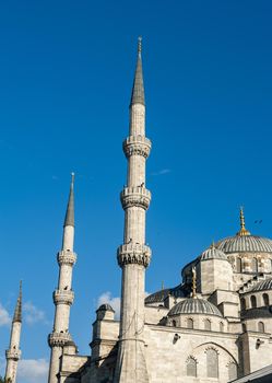 Suleymaniye Mosque against a blue sky, Istanbul, Turkey