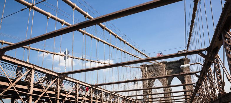 Brooklyn Bridge is a hybrid cable-stayed suspension bridge in New York City and is one of the oldest bridges of either type in the United States