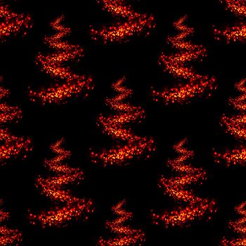 Abstract stylized image of Christmas tree lights. Seamless background of Christmas tree