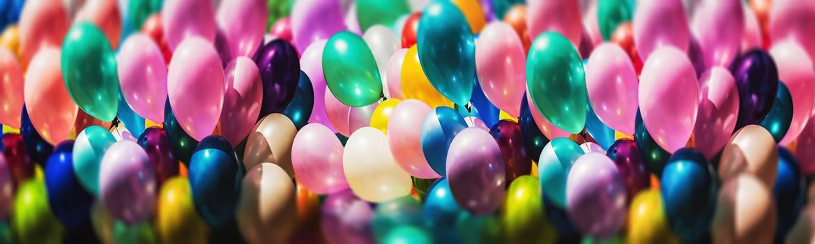 Bunch of colorful balloons. Abstract holiday background 
