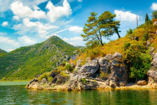 Rijeka Crnojevica. Amazing view of Rijeka Crnojevica. Skadar lake national park, Montenegro