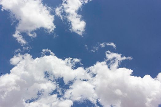 Blue sky full of fluffy clouds in southern Andalusia, Spain