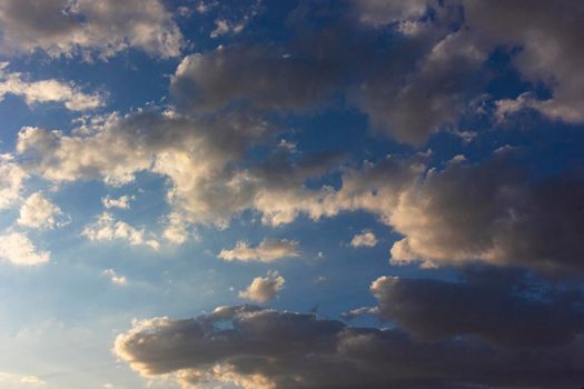 Blue sky full of fluffy clouds in southern Andalusia, Spain