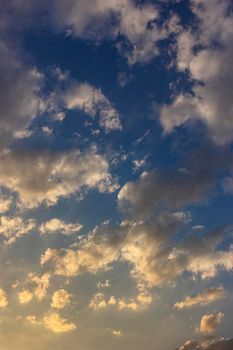 Blue sky full of fluffy clouds in southern Andalusia, Spain