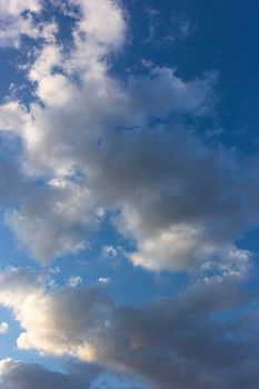 Blue sky full of fluffy clouds in southern Andalusia, Spain