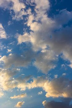 Blue sky full of fluffy clouds in southern Andalusia, Spain