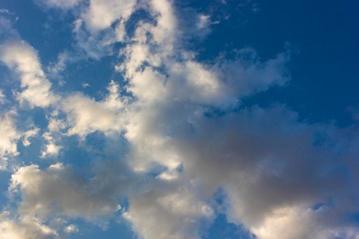 Blue sky full of fluffy clouds in southern Andalusia, Spain