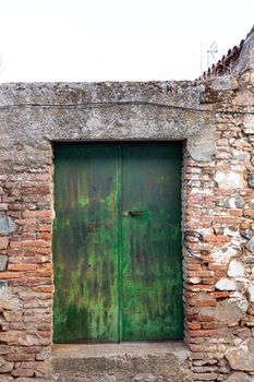 Metal of a metal door, weathered in southern Andalusia, Spain