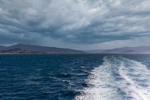 Boat trip through the Atlantic Ocean, in Spain