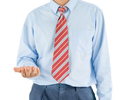 Man wear long sleeve shirt standing in studio shot isolated on white background