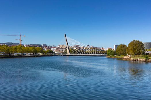 river in the city of pontevedra in galicia, spain