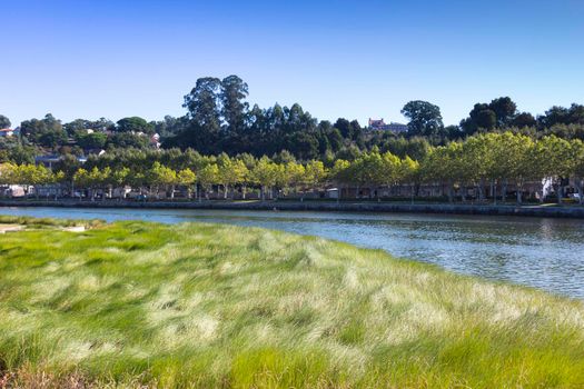 river in the city of pontevedra in galicia, spain