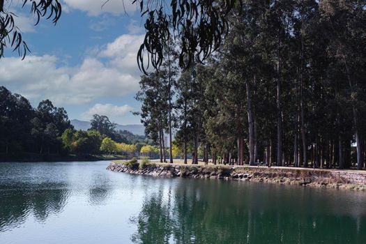 river in the city of pontevedra in galicia, spain