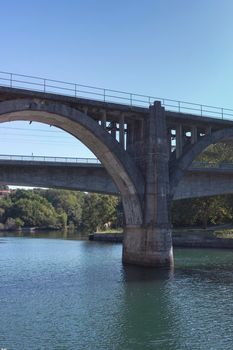 river in the city of pontevedra in galicia, spain