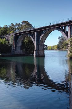 river in the city of pontevedra in galicia, spain