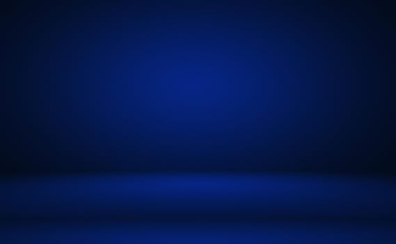 Abstract Luxury gradient Blue background. Smooth Dark blue with Black vignette Studio Banner