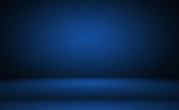 Abstract Luxury gradient Blue background. Smooth Dark blue with Black vignette Studio Banner