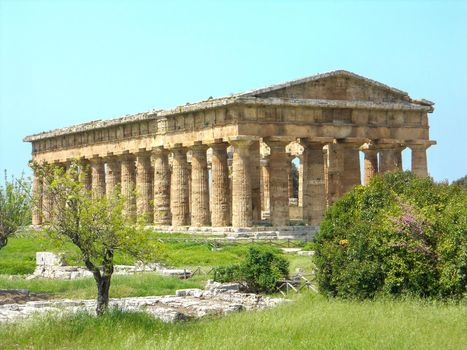 archaeological excavations sacred temple paestum in naples