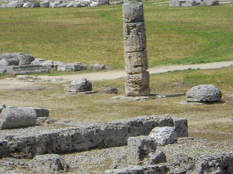 archaeological excavations of paestum naples on a sunny day
