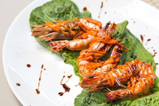 Grilled Tiger Prawn with creamy spicy korean sauce