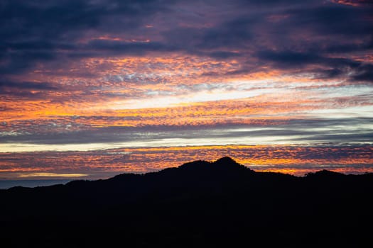 Landscape. Beautiful sunrise at Phu Lang Ka, Phayao in Thailand